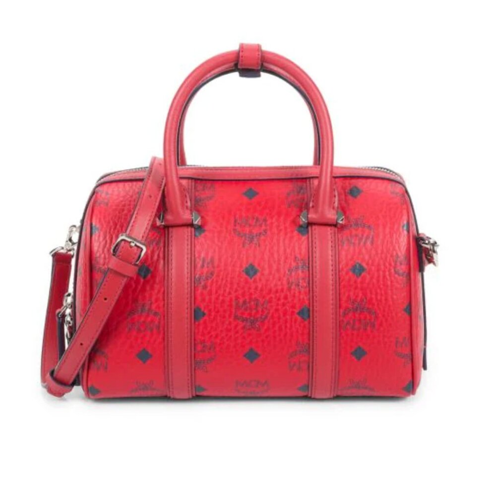 New with Tags MCM Aren Visetos Monogram Crossbody Top Handle Bag